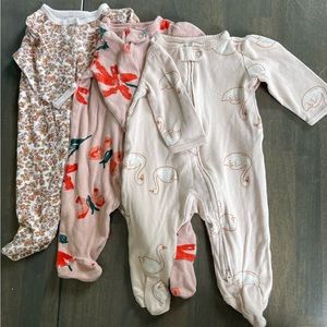 Bundle of 3 Sleep & Play zippered pajamas